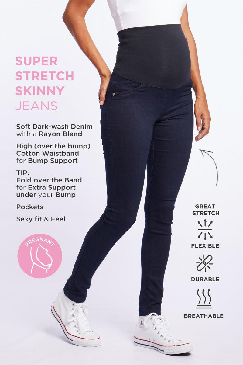 Super Stretch Skinny Maternity Jeans - Cherry Melon